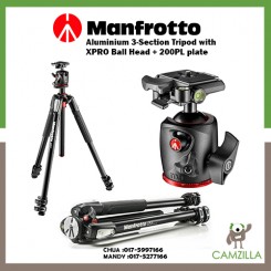 Manfrotto Aluminium 3-Section Tripod with XPRO Ball Head + 200PL plate MK055XPRO3-BHQ2